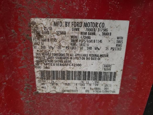 Photo 9 VIN: 1FTEX1E84AFC42360 - FORD F150 SUPER 