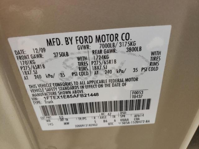 Photo 9 VIN: 1FTEX1E85AFB21448 - FORD F150 SUPER 