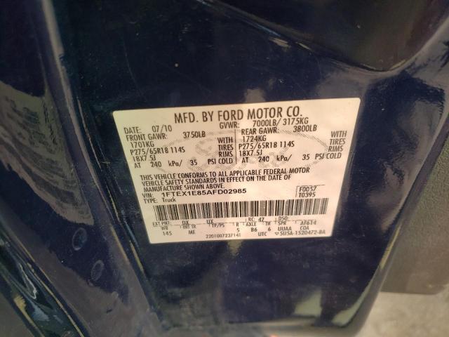 Photo 9 VIN: 1FTEX1E85AFD02985 - FORD F150 SUPER 