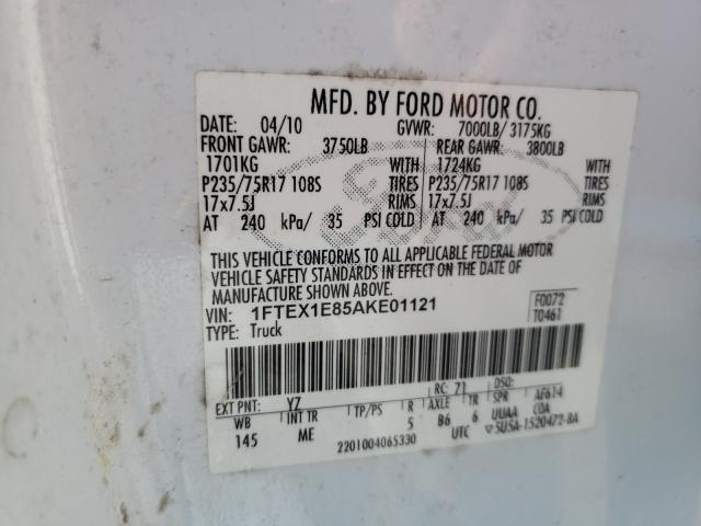 Photo 9 VIN: 1FTEX1E85AKE01121 - FORD F150 SUPER 