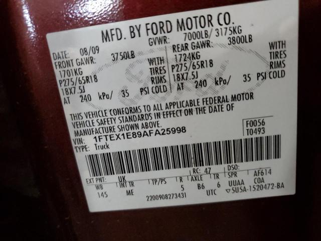 Photo 13 VIN: 1FTEX1E89AFA25998 - FORD F-150 