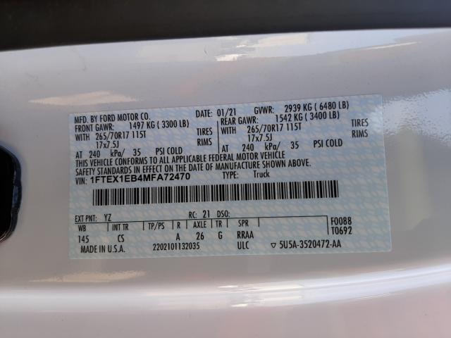 Photo 9 VIN: 1FTEX1EB4MFA72470 - FORD F150 SUPER 