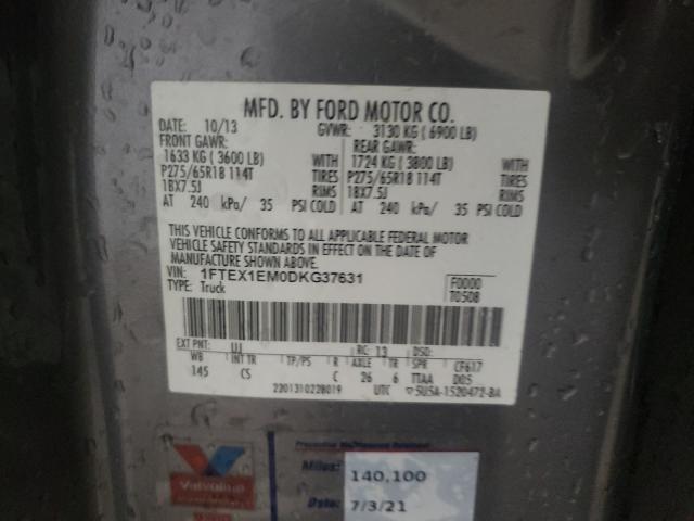 Photo 9 VIN: 1FTEX1EM0DKG37631 - FORD F150 SUPER 