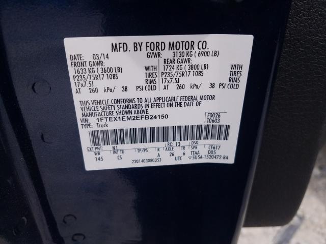 Photo 9 VIN: 1FTEX1EM2EFB24150 - FORD F150 SUPER 