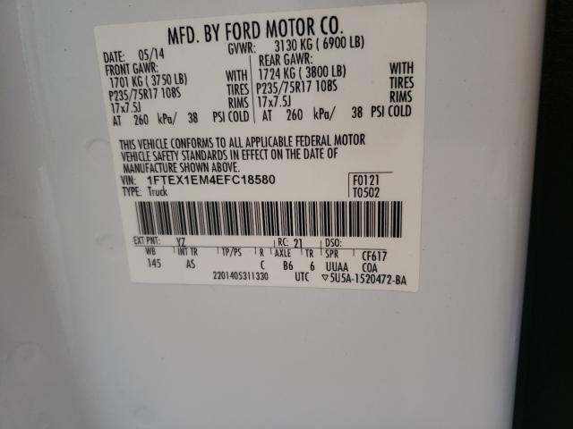 Photo 9 VIN: 1FTEX1EM4EFC18580 - FORD F150 SUPER 