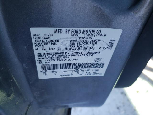 Photo 9 VIN: 1FTEX1EM5DFB20902 - FORD F150 SUPER 