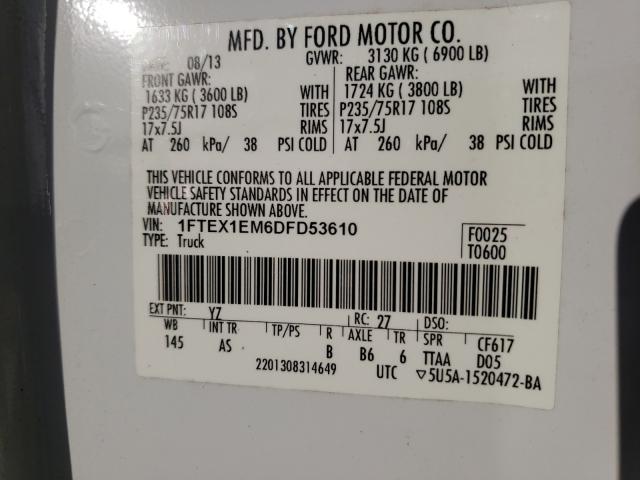 Photo 9 VIN: 1FTEX1EM6DFD53610 - FORD F150 SUPER 