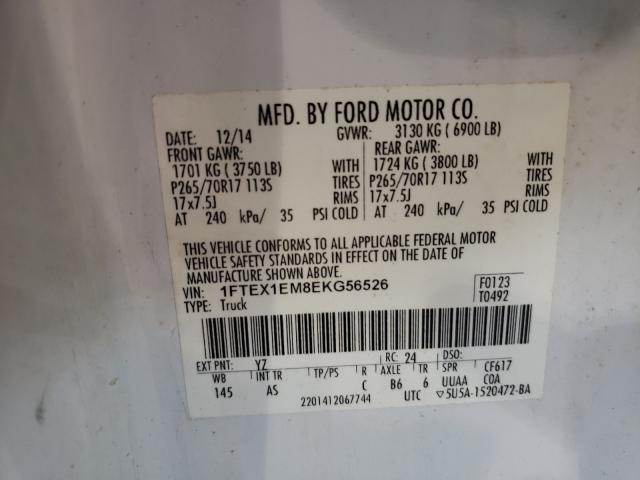 Photo 9 VIN: 1FTEX1EM8EKG56526 - FORD F150 SUPER 