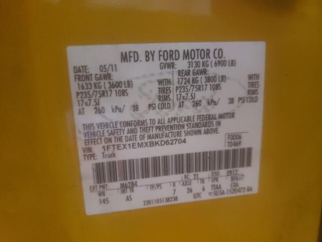 Photo 9 VIN: 1FTEX1EMXBKD62704 - FORD F150 SUPER 