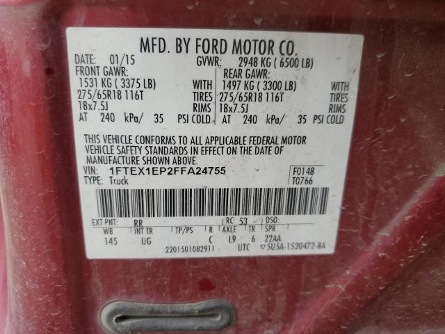 Photo 11 VIN: 1FTEX1EP2FFA24755 - FORD F150 SUPER 