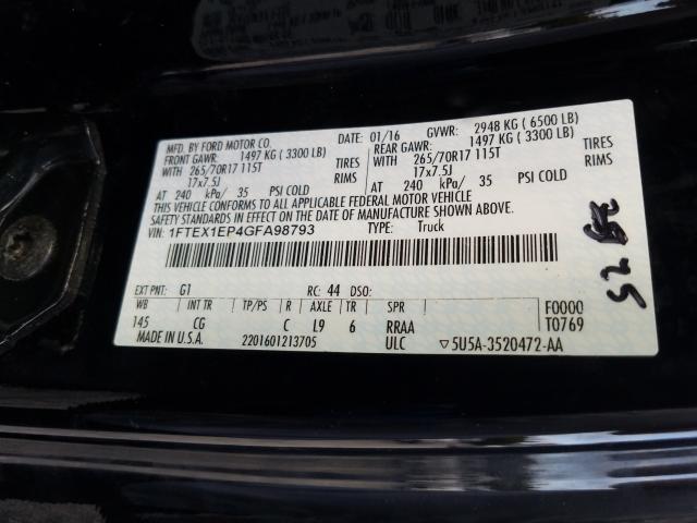 Photo 9 VIN: 1FTEX1EP4GFA98793 - FORD F150 SUPER 