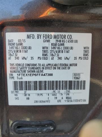 Photo 11 VIN: 1FTEX1EP6FFA47388 - FORD F150 SUPER 