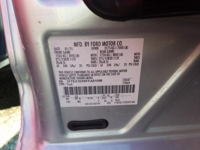 Photo 9 VIN: 1FTEX1EP6FFA51098 - FORD F150 SUPER 