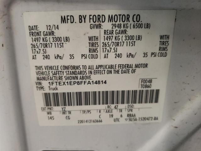 Photo 9 VIN: 1FTEX1EP8FFA14814 - FORD F150 SUPER 