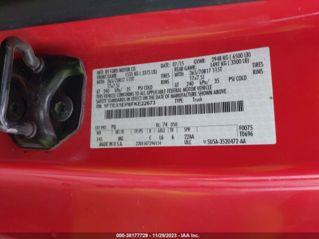 Photo 8 VIN: 1FTEX1EP8FKE22673 - FORD F-150 