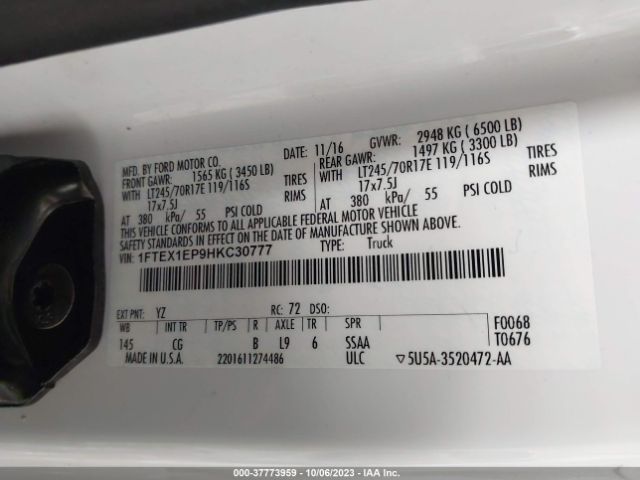 Photo 8 VIN: 1FTEX1EP9HKC30777 - FORD F-150 