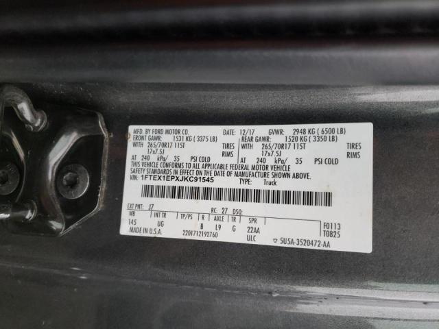 Photo 9 VIN: 1FTEX1EPXJKC91545 - FORD F150 SUPER 