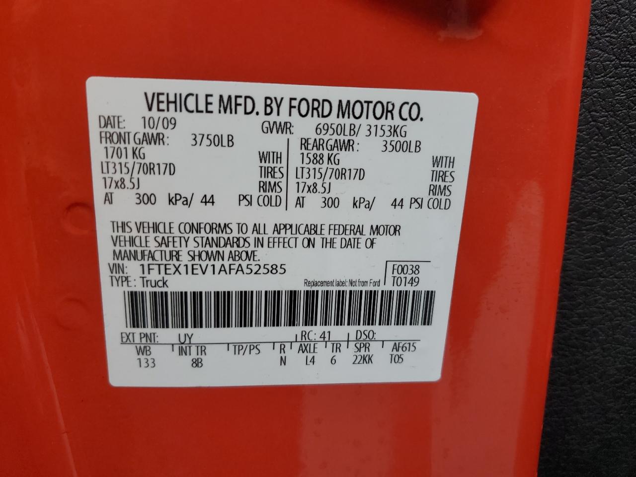 Photo 11 VIN: 1FTEX1EV1AFA52585 - FORD F-150 