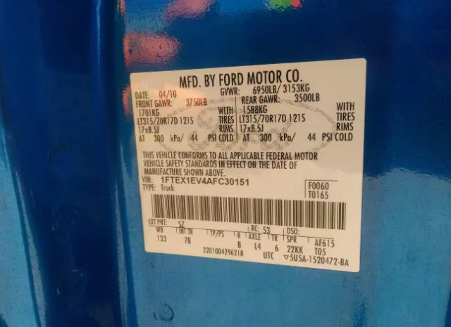 Photo 8 VIN: 1FTEX1EV4AFC30151 - FORD F-150 