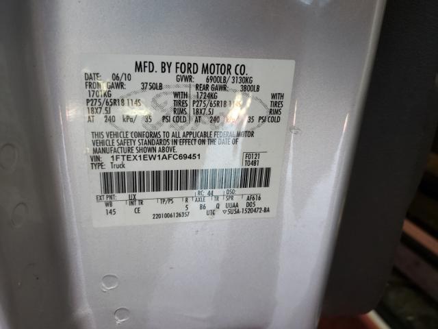 Photo 9 VIN: 1FTEX1EW1AFC69451 - FORD F150 SUPER 