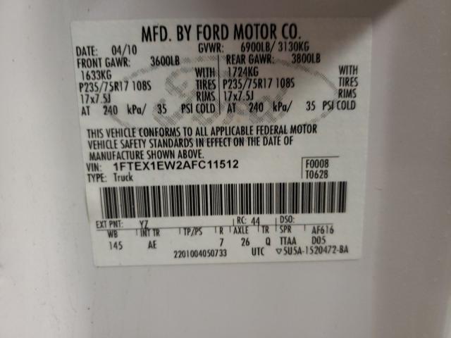 Photo 9 VIN: 1FTEX1EW2AFC11512 - FORD F150 SUPER 