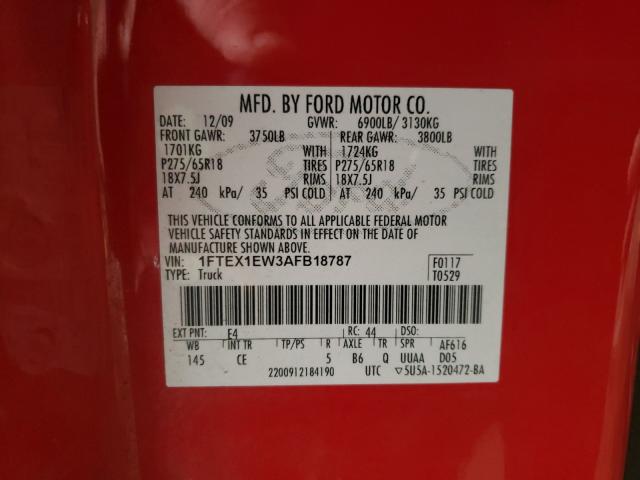 Photo 9 VIN: 1FTEX1EW3AFB18787 - FORD F150 SUPER 