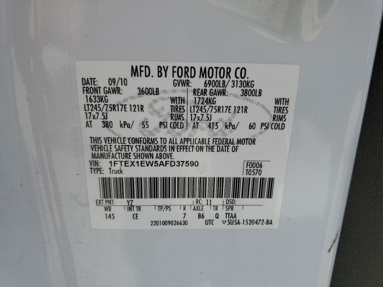 Photo 11 VIN: 1FTEX1EW5AFD37590 - FORD F-150 