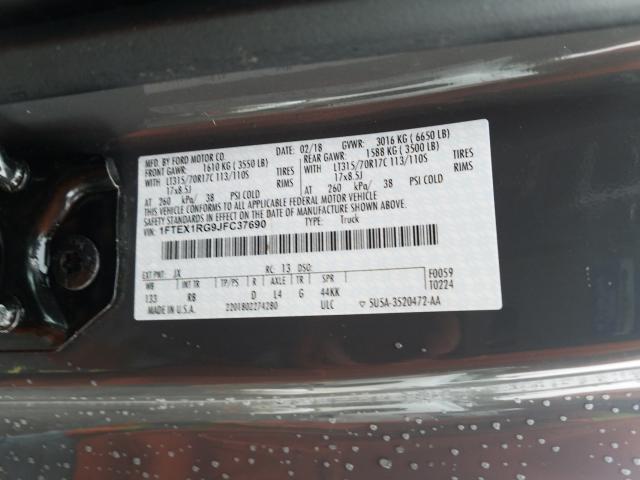 Photo 9 VIN: 1FTEX1RG9JFC37690 - FORD F150 RAPTO 