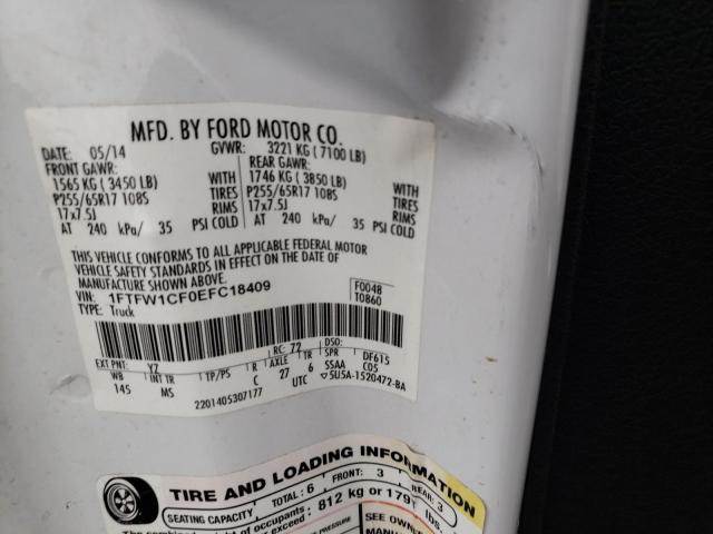 Photo 11 VIN: 1FTFW1CF0EFC18409 - FORD F150 SUPER 