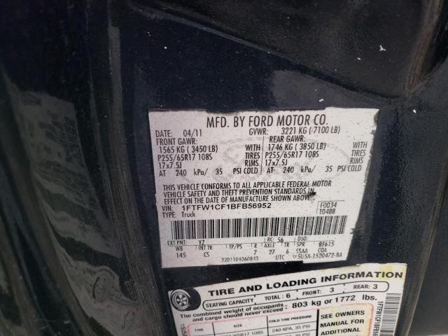 Photo 11 VIN: 1FTFW1CF1BFB56952 - FORD F-150 