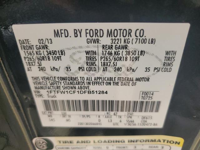 Photo 11 VIN: 1FTFW1CF1DFB51284 - FORD F150 SUPER 