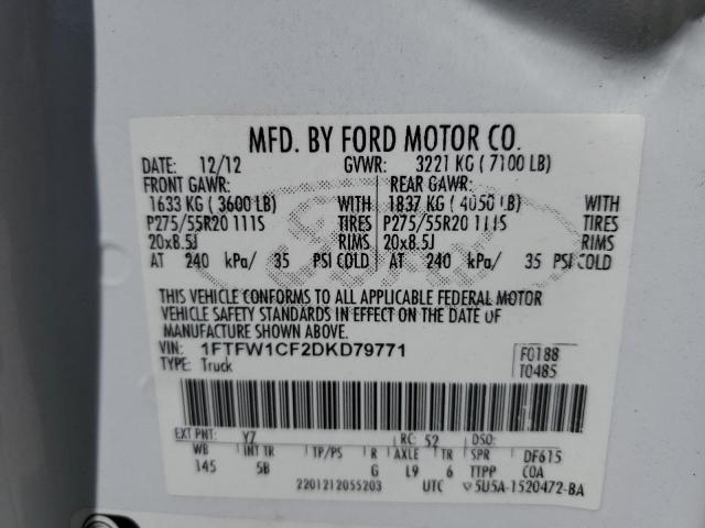 Photo 11 VIN: 1FTFW1CF2DKD79771 - FORD F150 SUPER 