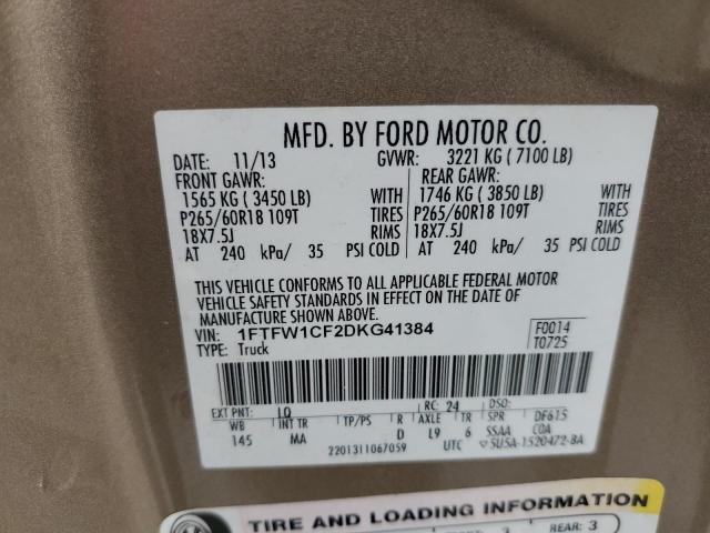 Photo 11 VIN: 1FTFW1CF2DKG41384 - FORD F150 SUPER 