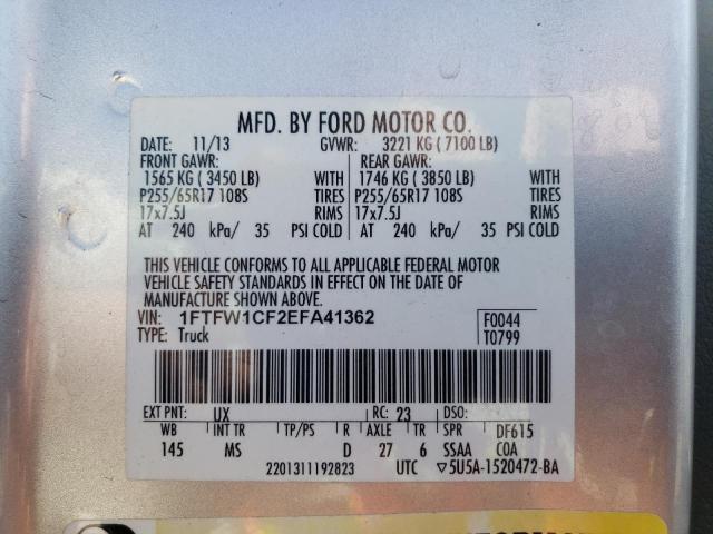 Photo 9 VIN: 1FTFW1CF2EFA41362 - FORD F150 SUPER 