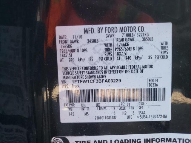 Photo 9 VIN: 1FTFW1CF3BFA03229 - FORD F150 SUPER 