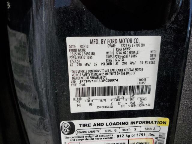 Photo 12 VIN: 1FTFW1CF3DFC06074 - FORD F150 SUPER 