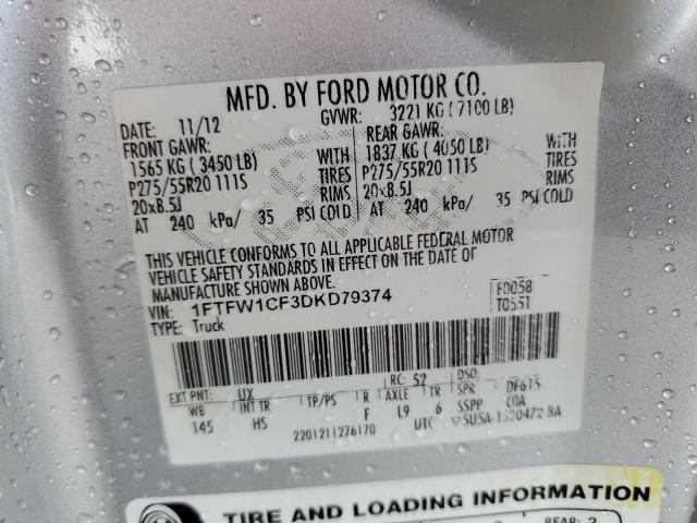 Photo 11 VIN: 1FTFW1CF3DKD79374 - FORD F150 SUPER 