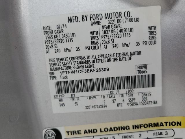 Photo 11 VIN: 1FTFW1CF3EKF26309 - FORD F150 SUPER 