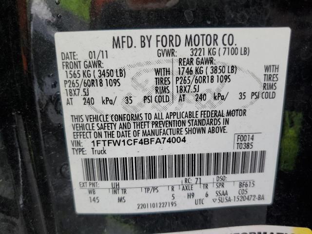 Photo 11 VIN: 1FTFW1CF4BFA74004 - FORD F-150 