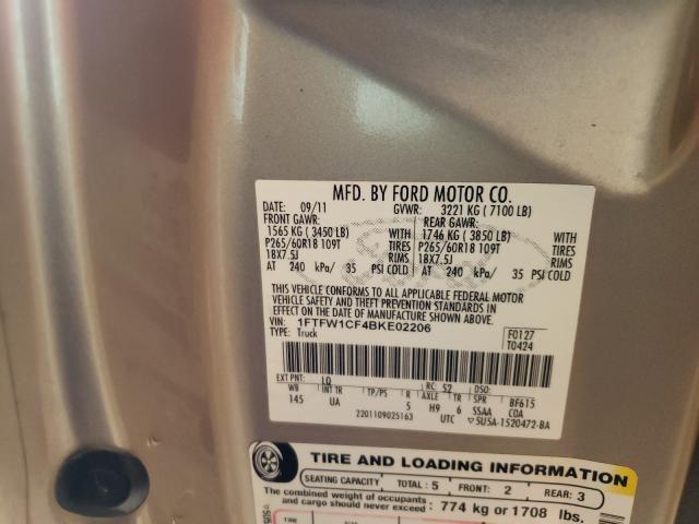 Photo 9 VIN: 1FTFW1CF4BKE02206 - FORD F150 SUPER 