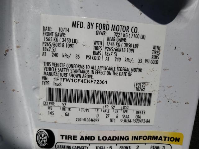 Photo 11 VIN: 1FTFW1CF4EKF72361 - FORD F-150 