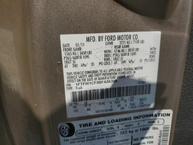 Photo 11 VIN: 1FTFW1CF5BFA56398 - FORD F150 SUPER 