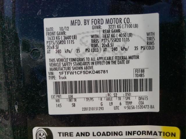 Photo 11 VIN: 1FTFW1CF5DKD46781 - FORD F-150 