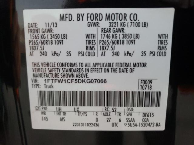 Photo 11 VIN: 1FTFW1CF5DKG07066 - FORD F-150 