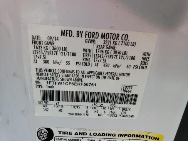 Photo 11 VIN: 1FTFW1CF6EKF56761 - FORD F150 SUPER 