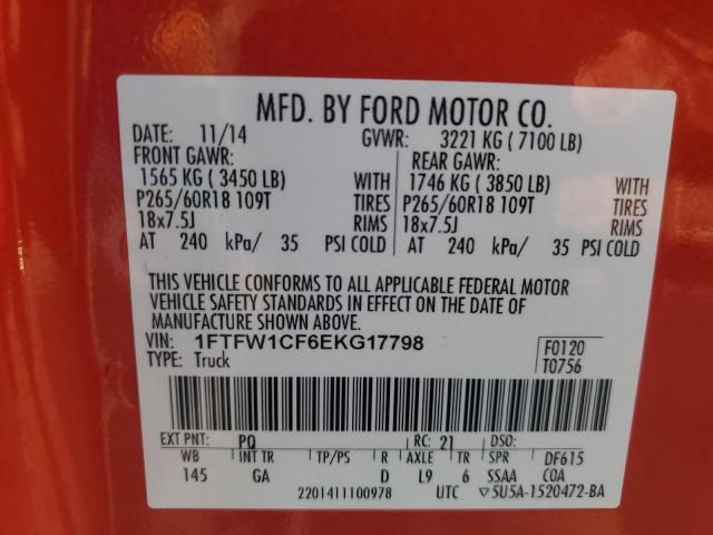 Photo 11 VIN: 1FTFW1CF6EKG17798 - FORD F-150 