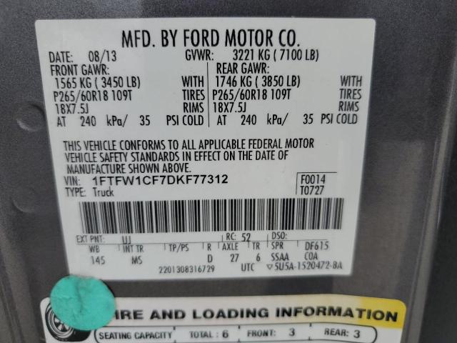 Photo 11 VIN: 1FTFW1CF7DKF77312 - FORD F150 SUPER 