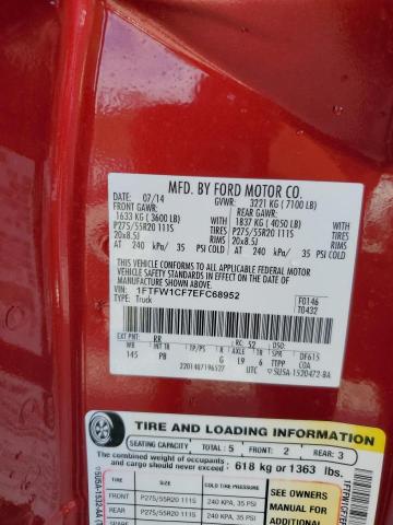 Photo 11 VIN: 1FTFW1CF7EFC68952 - FORD F150 SUPER 