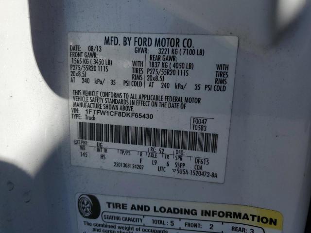 Photo 11 VIN: 1FTFW1CF8DKF65430 - FORD F150 SUPER 