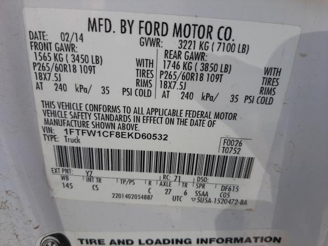 Photo 9 VIN: 1FTFW1CF8EKD60532 - FORD F150 SUPER 